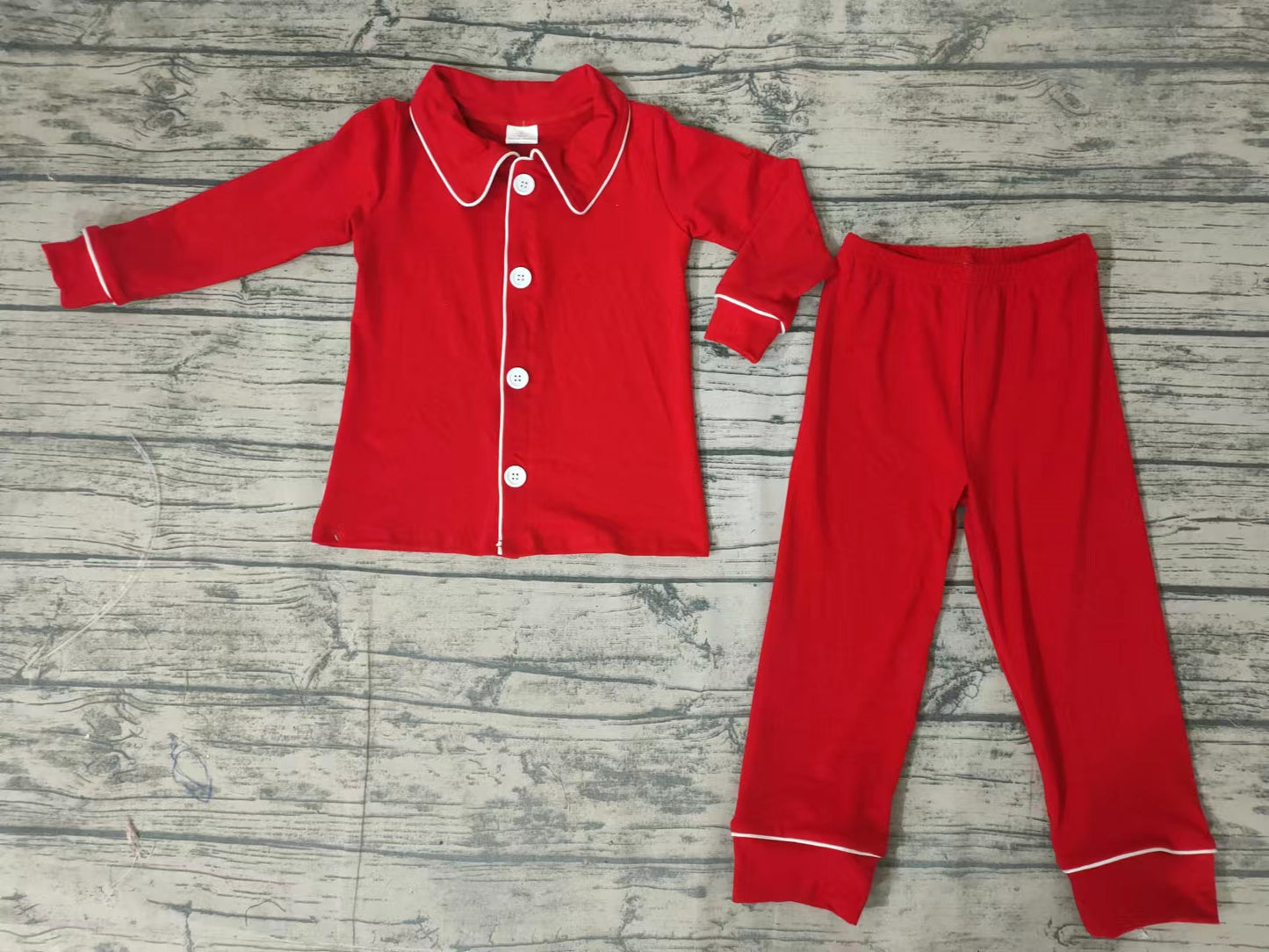 Baby Boys red color cotton Christmas pajamas pants clothes sets