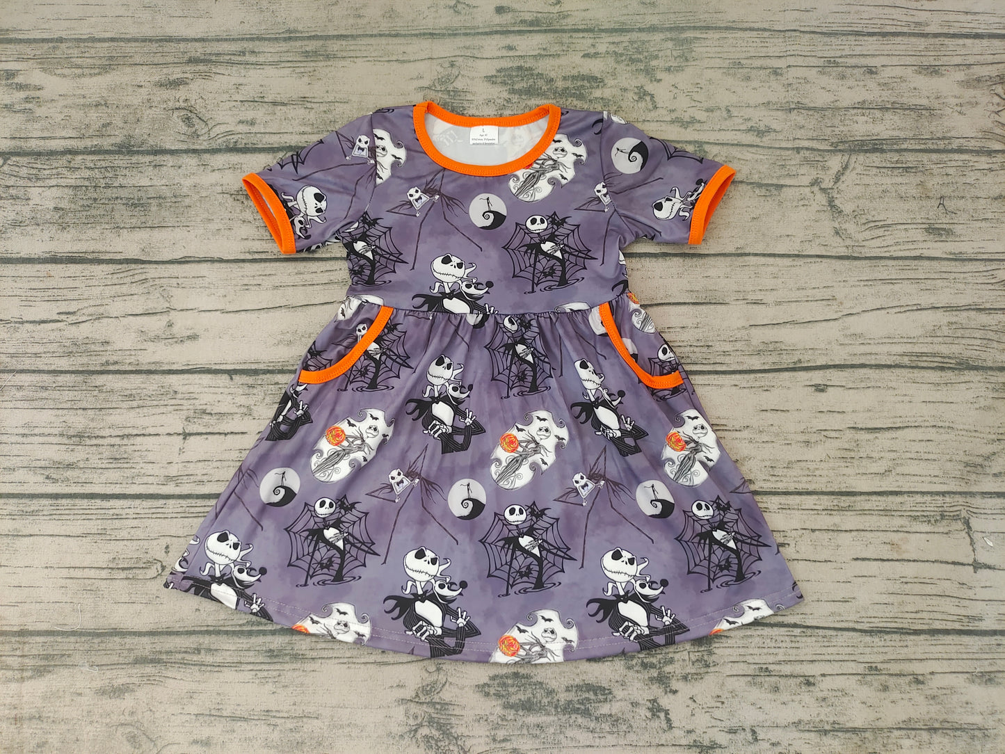 Baby girls Halloween ghost knee length dresses