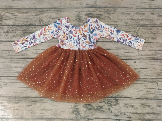 Baby girls fall sparkle tutu knee length dresses