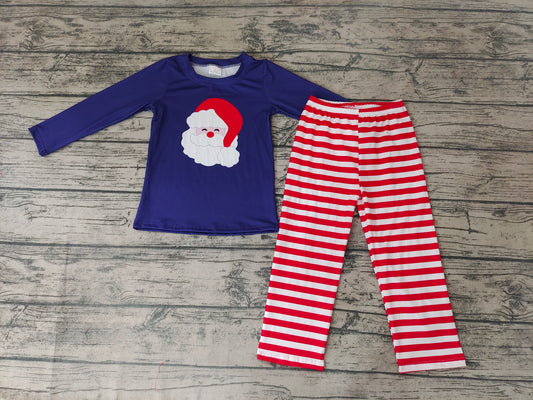 Baby boys santa top stripe pants clothes sets