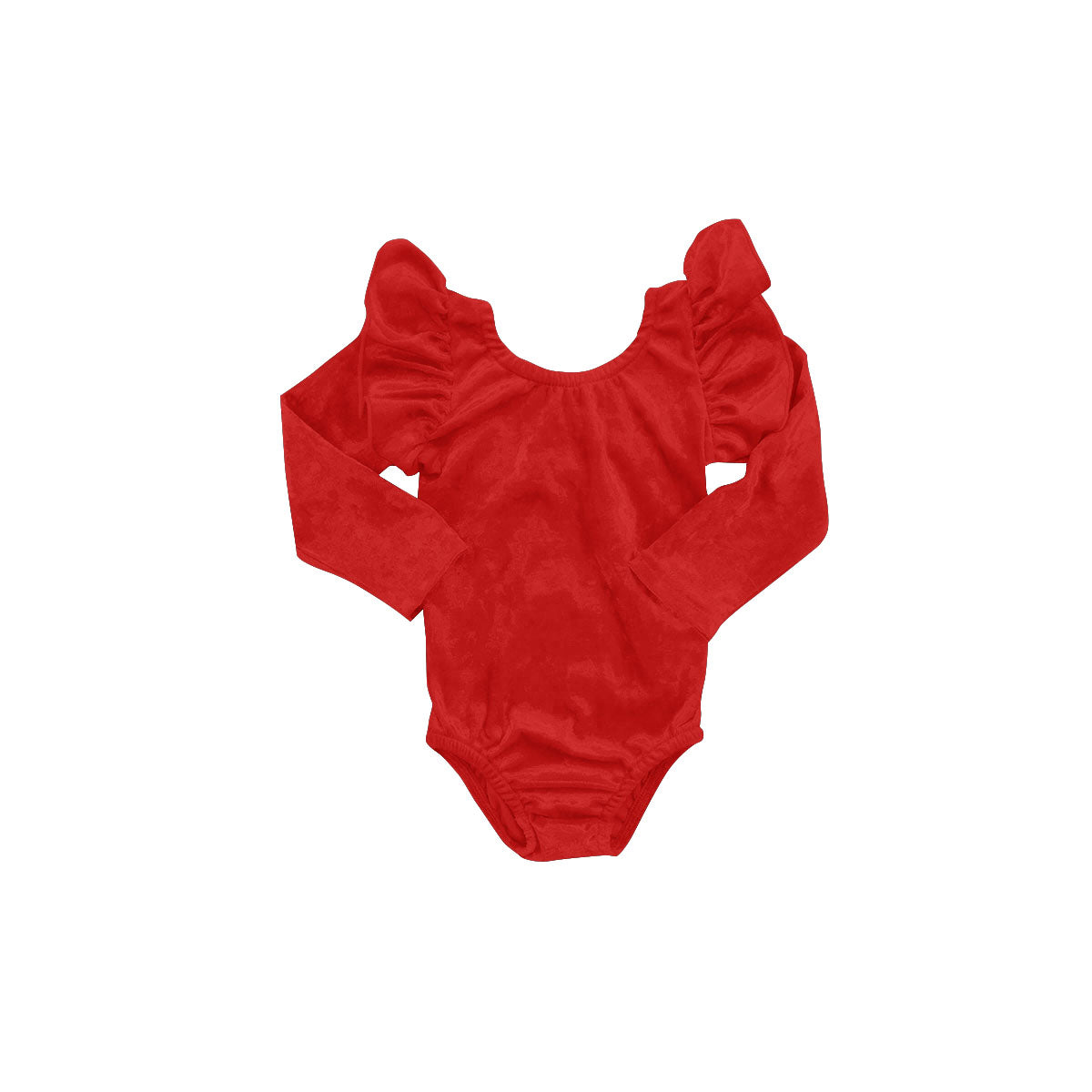 Baby girls Red Velvet Long Sleeve Leotards