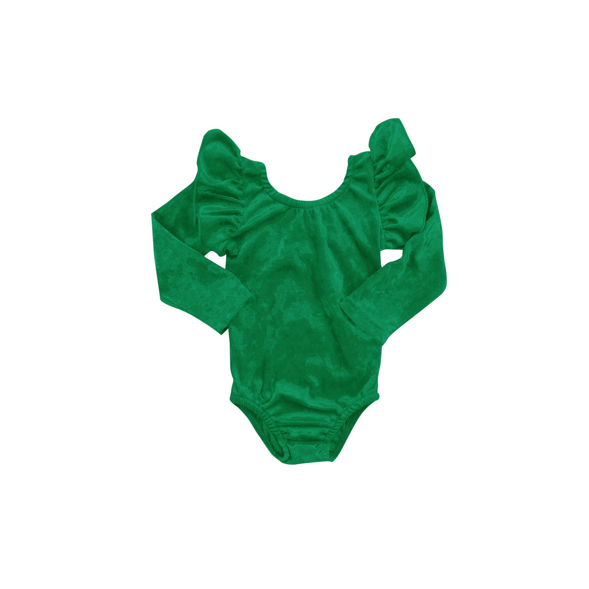 Baby girls Green Velvet Long Sleeve Leotards