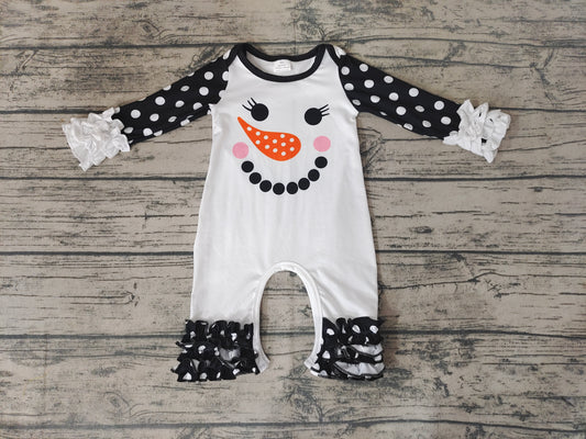 Baby girls Christmas snowman rompers