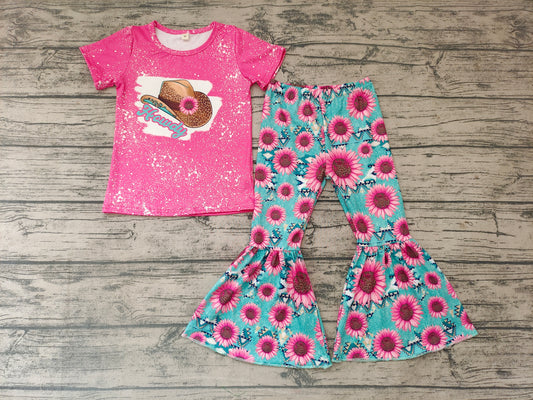 Baby Girls Howdy Hats Bell Pants clothes sets