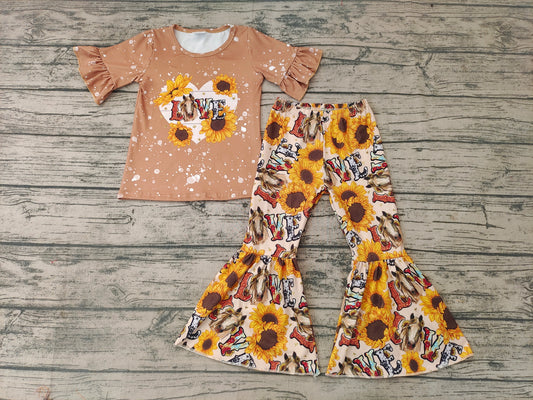 Baby Girls Love Horse bell Pants clothes sets