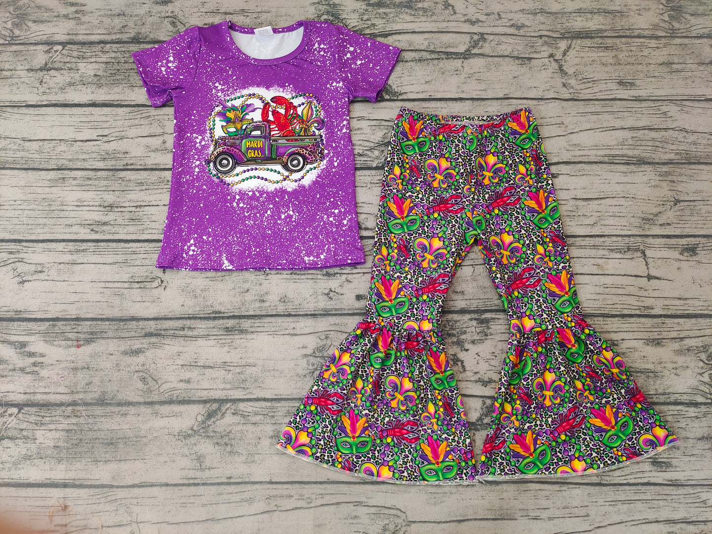 Baby Girls Mardi Gras Purple Lobster Pants clothes sets