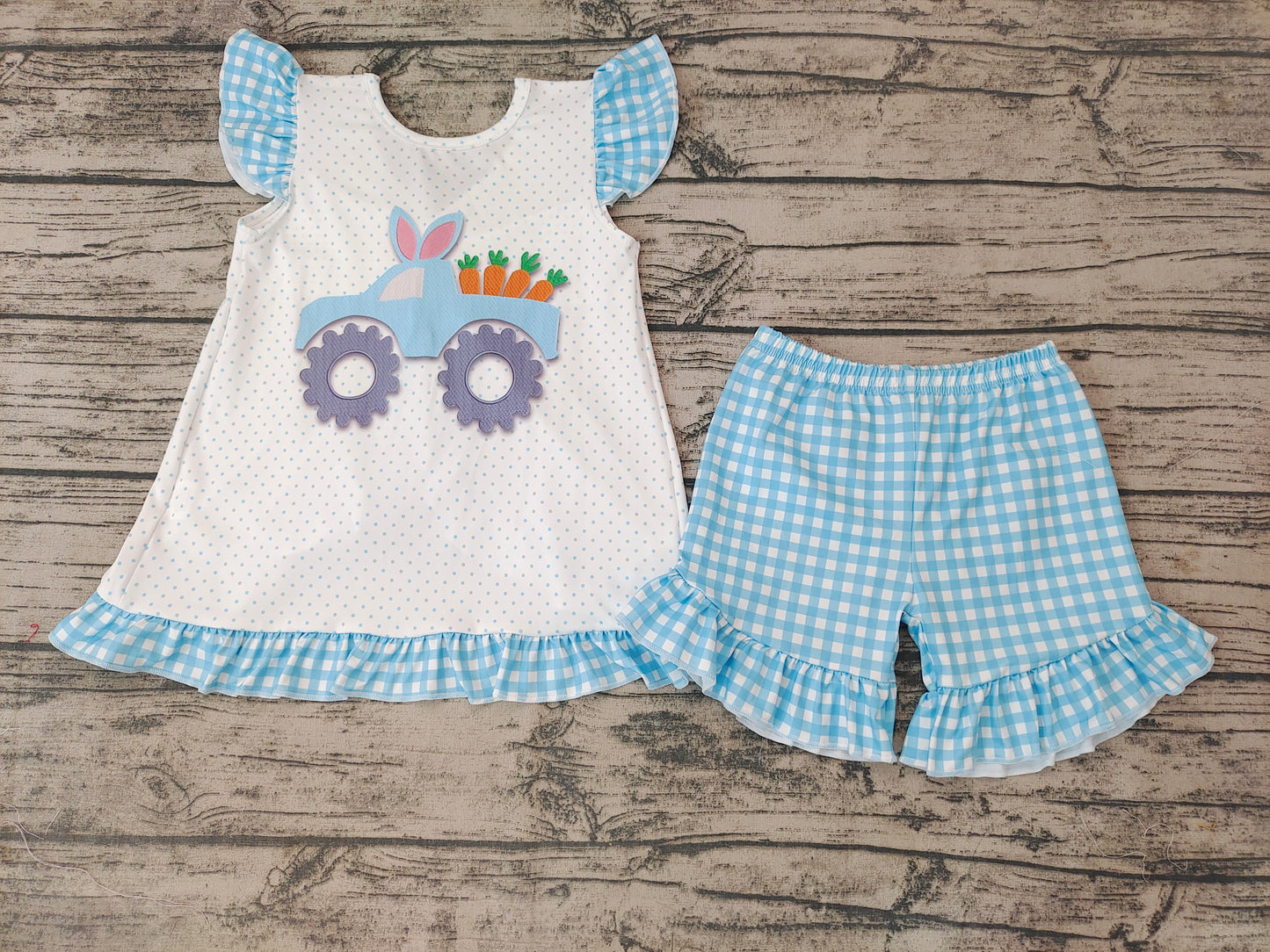 Baby Girls Easter Bunny Tractor shorts sets