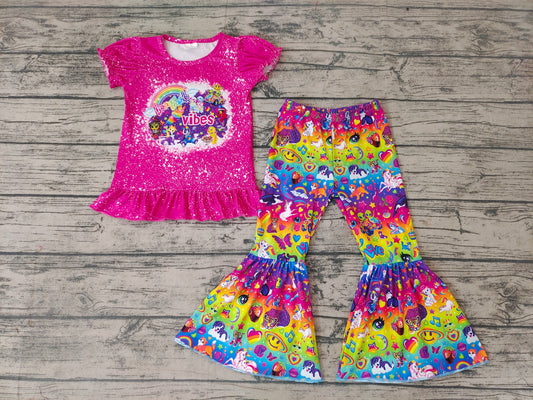 Baby Girls Pink Animal bell Pants clothes sets