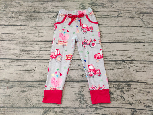 Baby Boys Valentines heart tractor pants