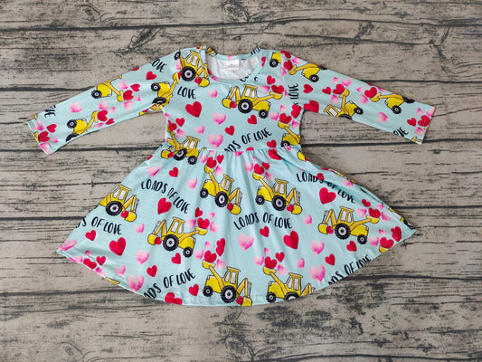 Baby Girls Tractor Valentines Knee Length Dresses