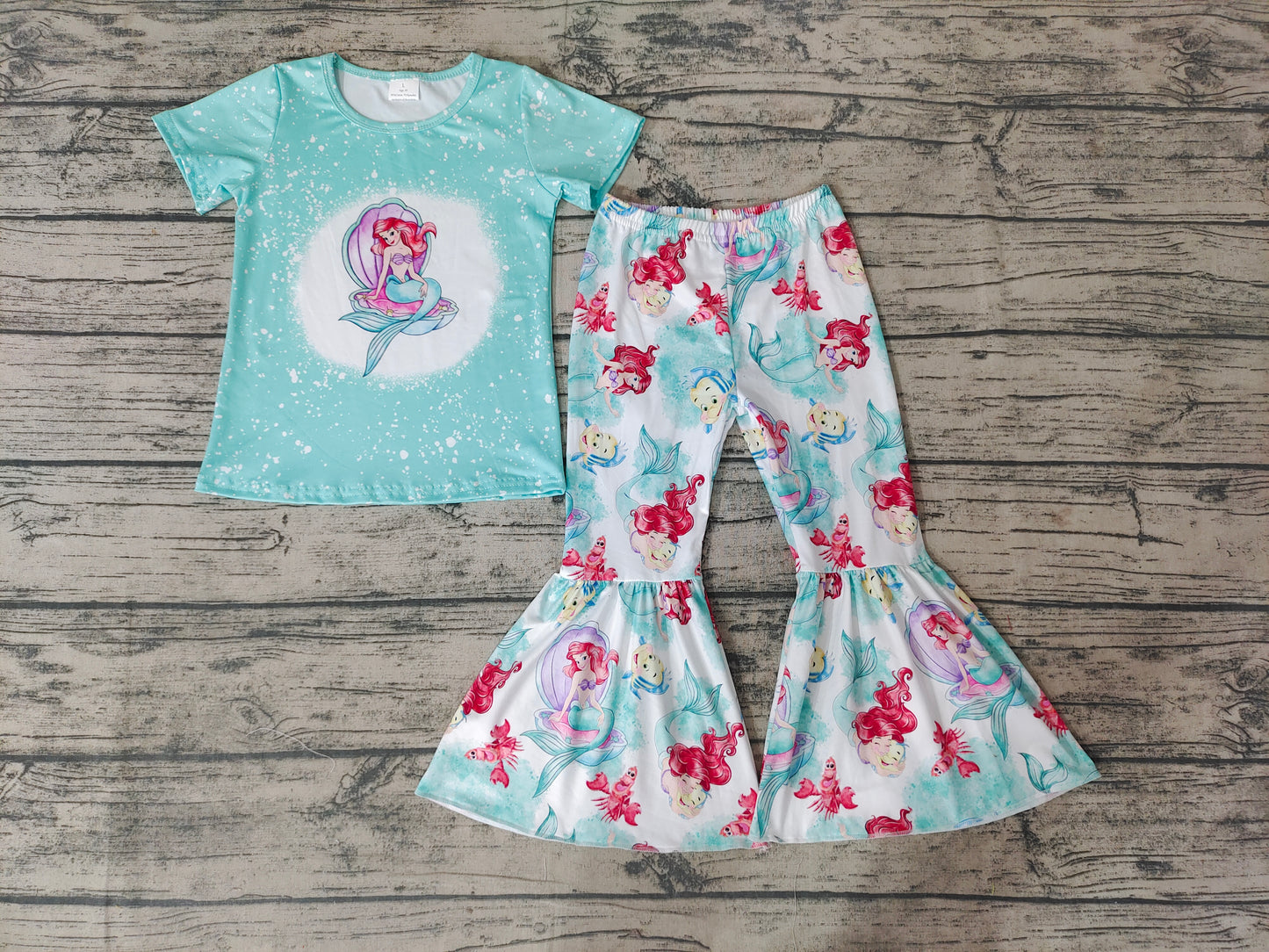 Baby Girls Mermaid Cartoon Bell Pants clothes sets