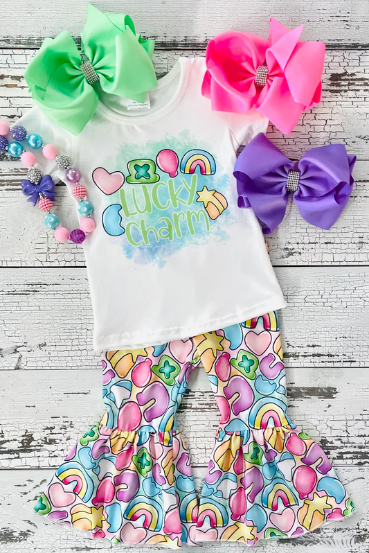 Baby Girls Lucky St Patrick Day Bell Pants sets