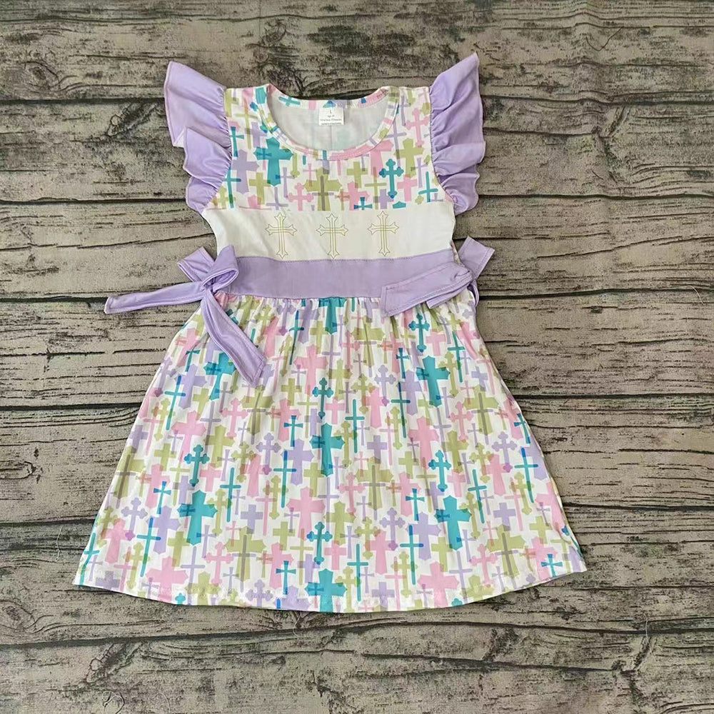 Baby Girls Easter Cross Knee Length Dresses