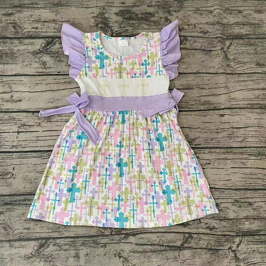 Baby Girls Easter Cross Knee Length Dresses