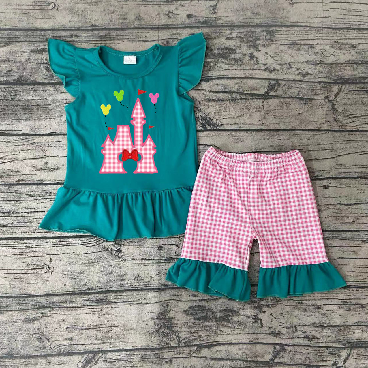 Baby Girls Castle Ruffle shorts sets