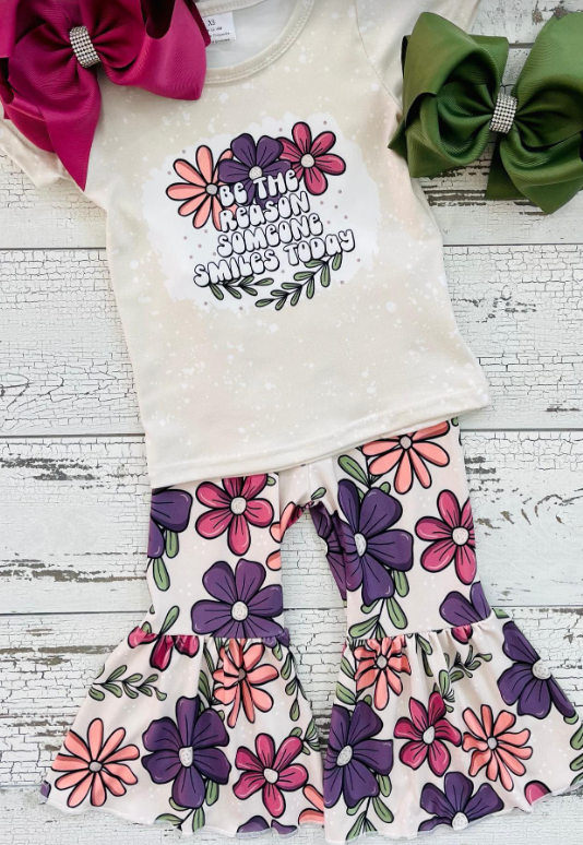 Baby Girls Flowers bell pants clothes sets