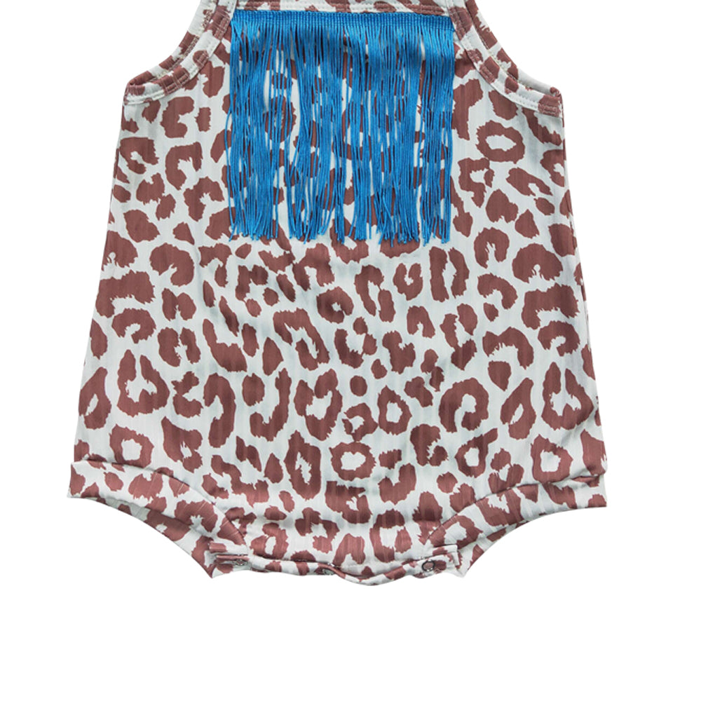 Baby Girls Tassel Leopard Straps Rompers