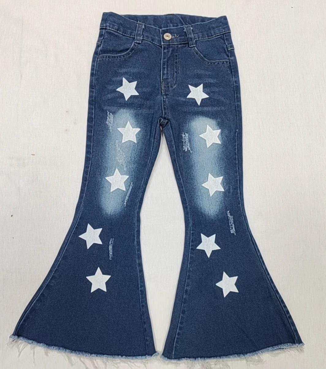 Baby Girls Stars Denim Bell Pants