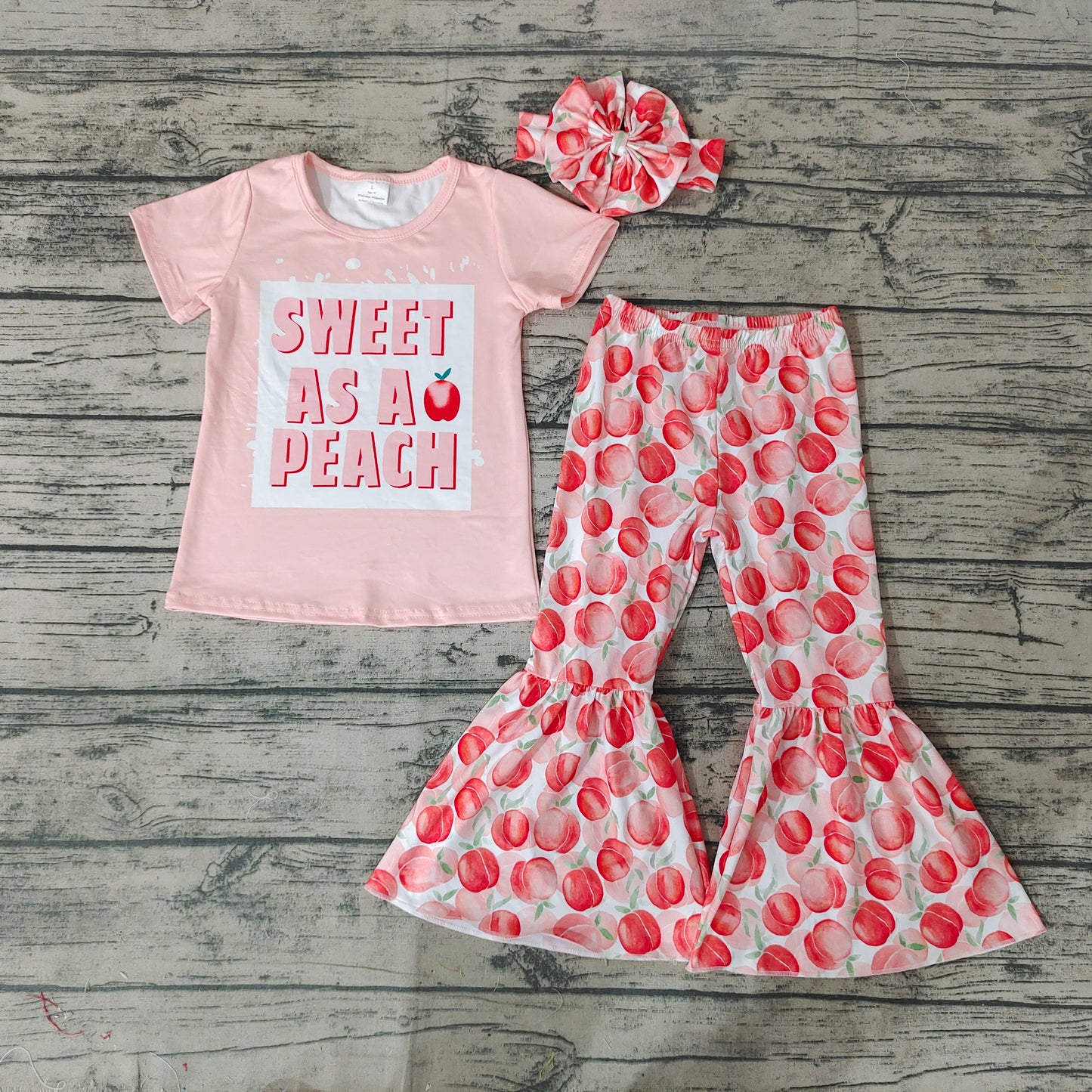 Baby Girls Sweet As A Peach Bell Pants Sets