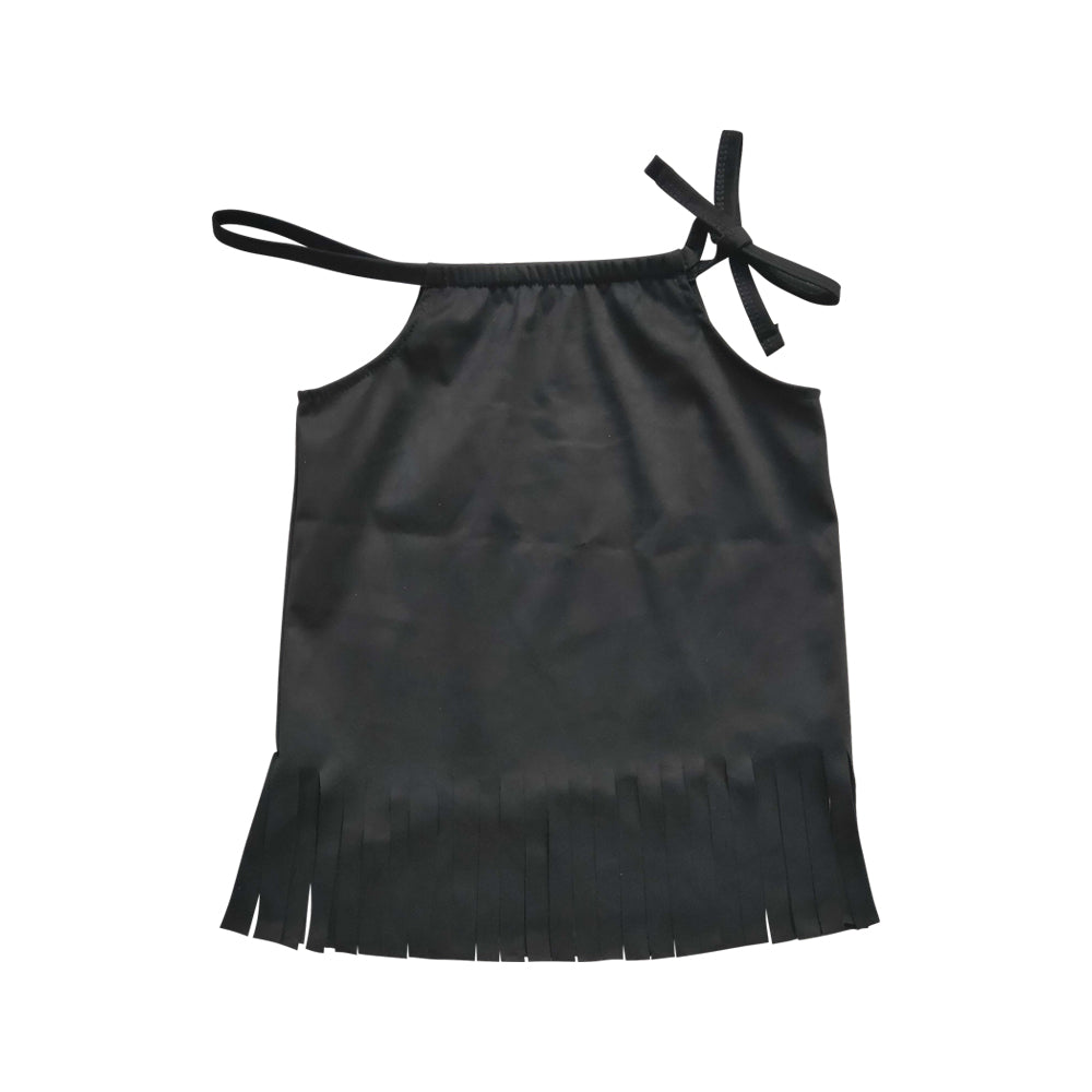 Baby Girls Black Tassle Halter Shirts Tops