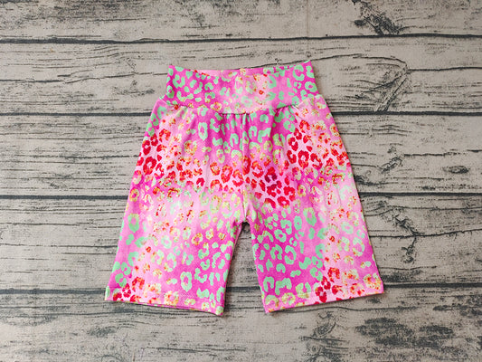 Baby Kids Girls Biking Pink Leopard Summer Shorts