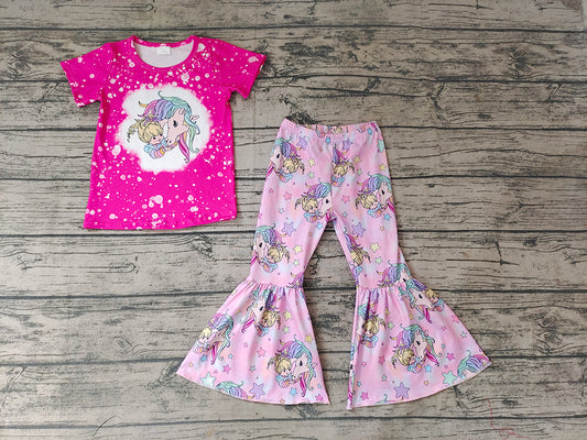 Baby Girls Unicorn Rainbow Bell Pants Clothes Sets