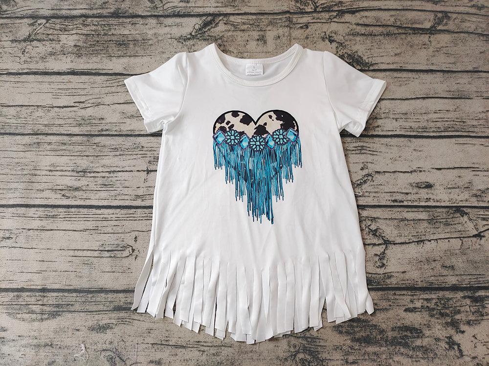 Baby Girls Western Heart Short Sleeve Tee Shirts