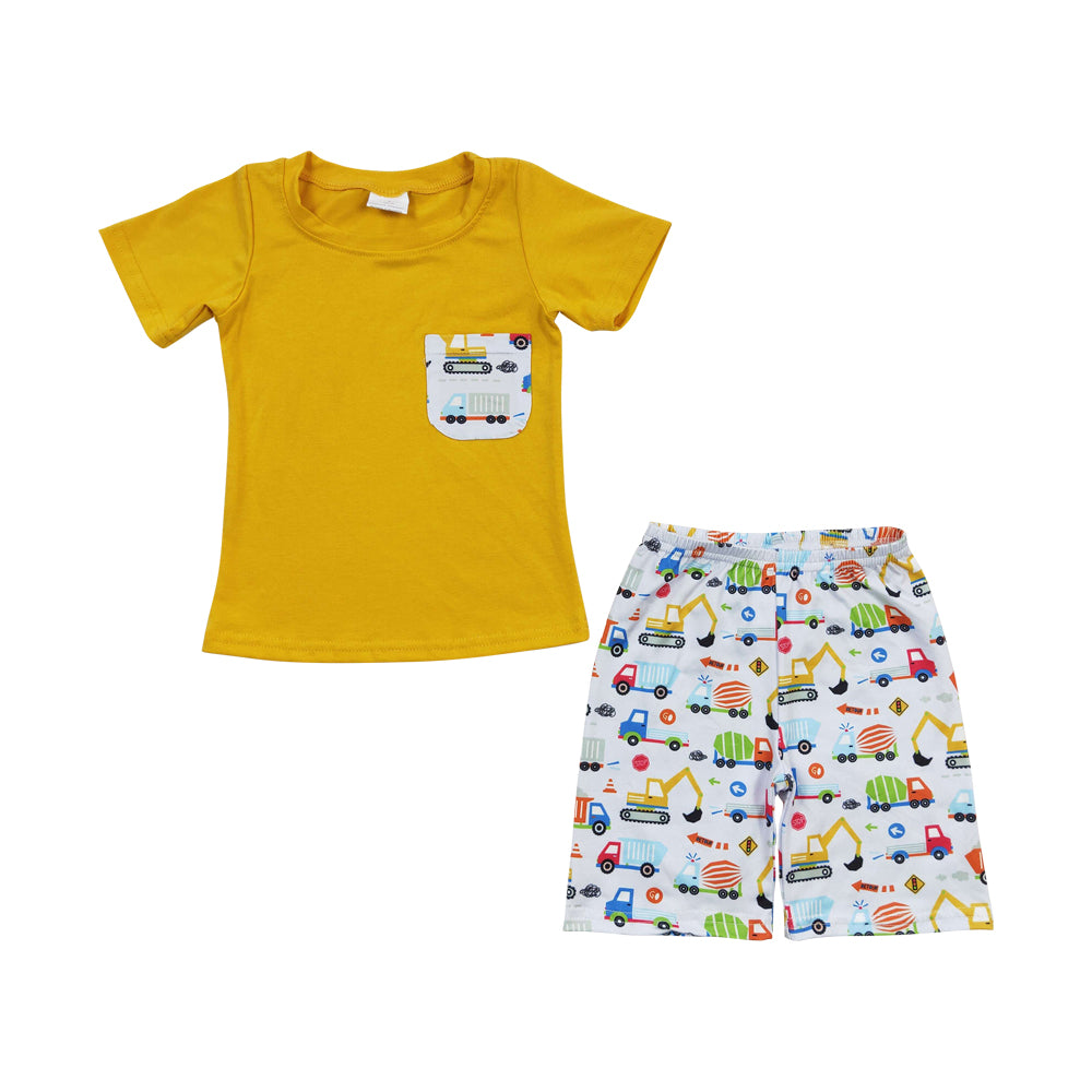 Baby Boys Excavator Pockets shorts sets