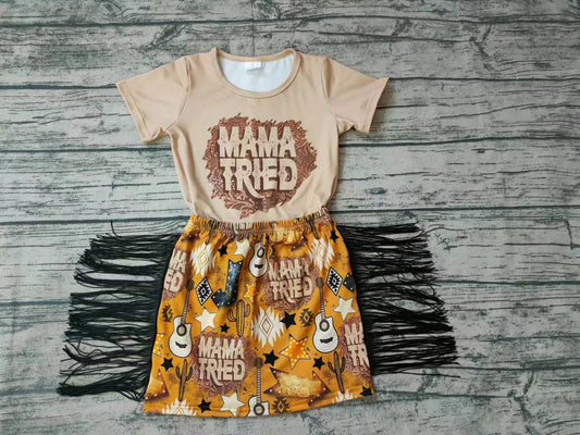 Baby Girls Western Mama Tried Tassel Skirts Sets