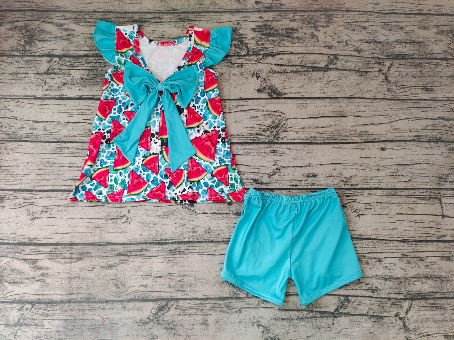 Baby girls watermelon summer shorts sets