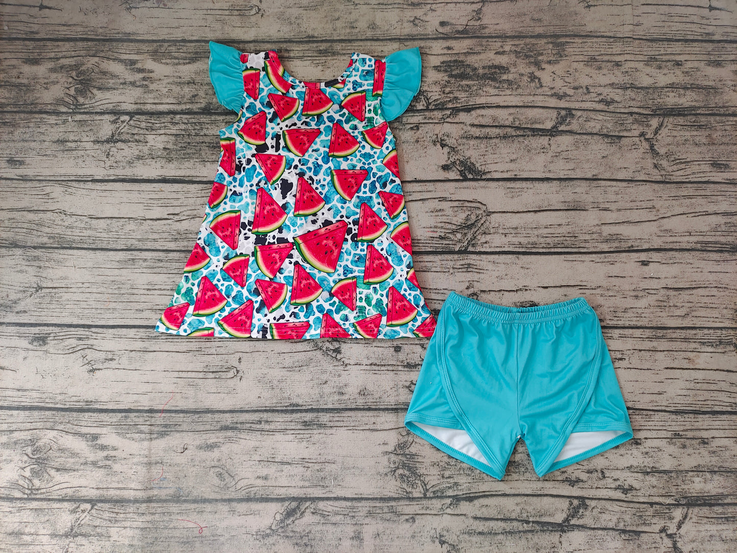 Baby girls watermelon summer shorts sets