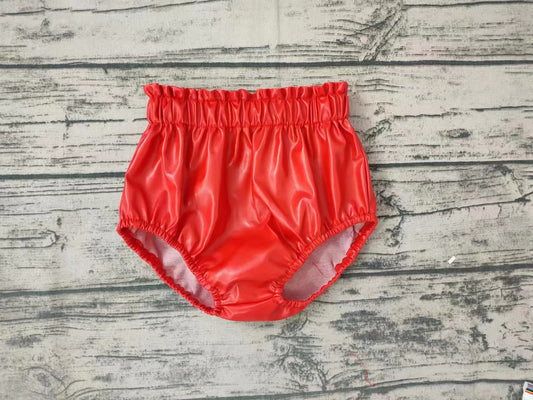 Baby Girls Red Leather Summer Bummies Bottoms