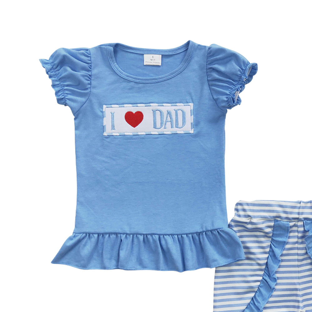 Baby Girls I love Dad Summer Shorts Clothes Sets