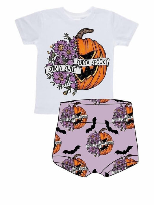 Baby girls Halloween spooky bummie sets