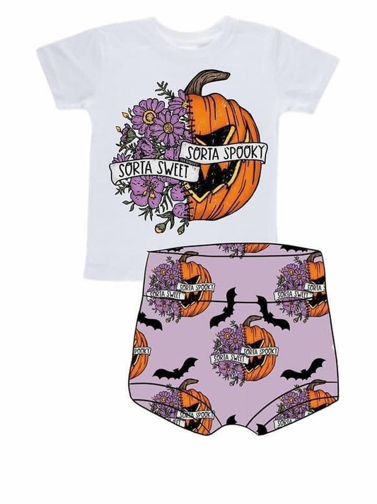 Baby girls Halloween spooky bummie sets