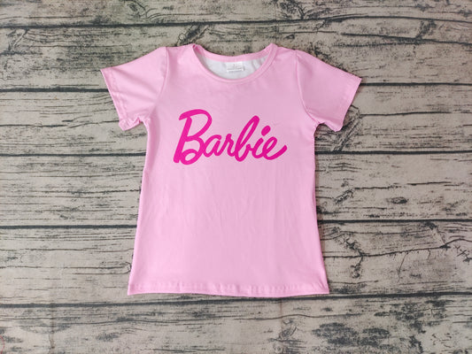 Baby Girls Pink Words Short Sleeve Shirts Tops