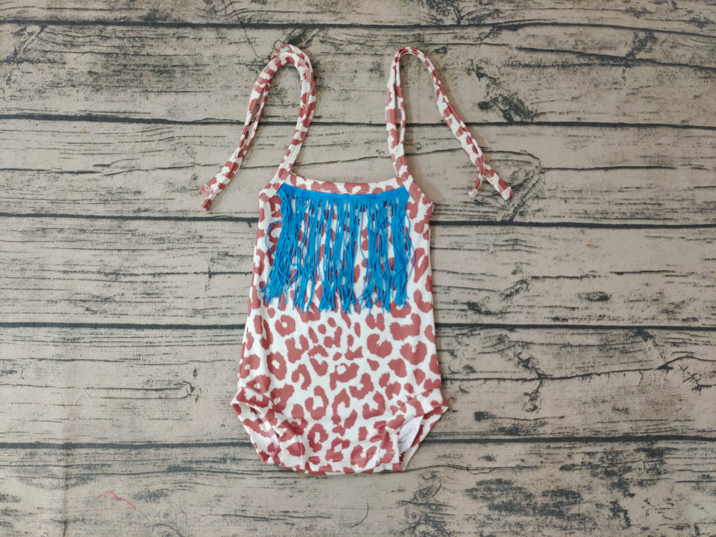 Baby Girls Tassel Leopard Straps Rompers