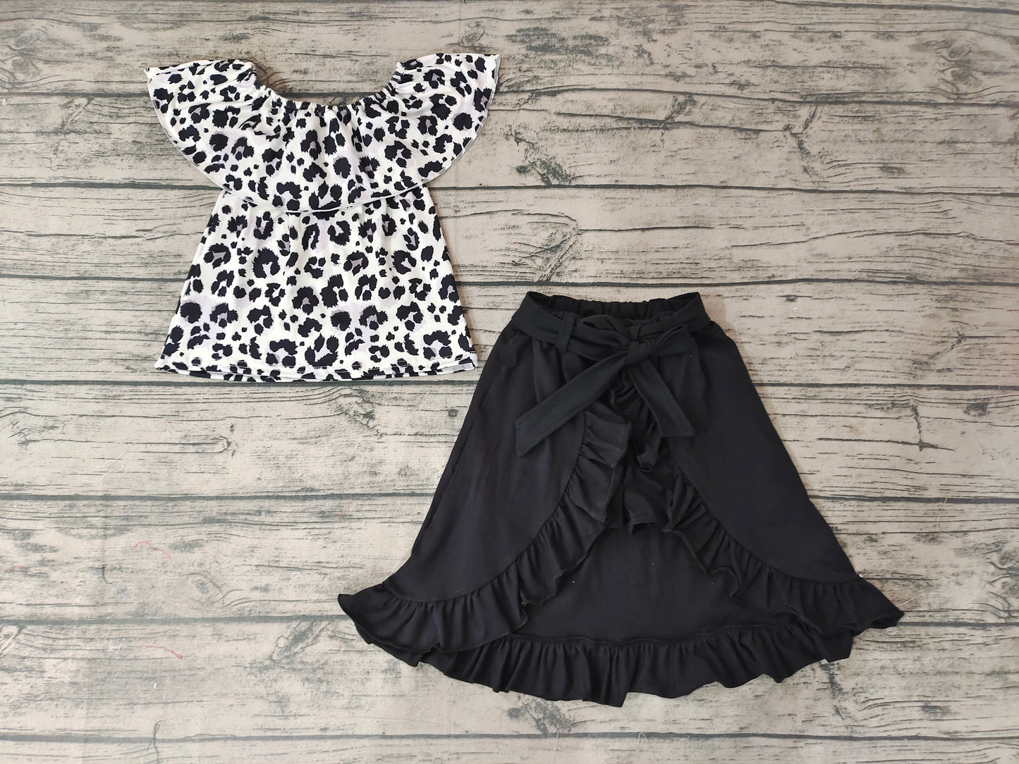 Baby Girls Leopard Top Skirts Shorts Clothes Sets