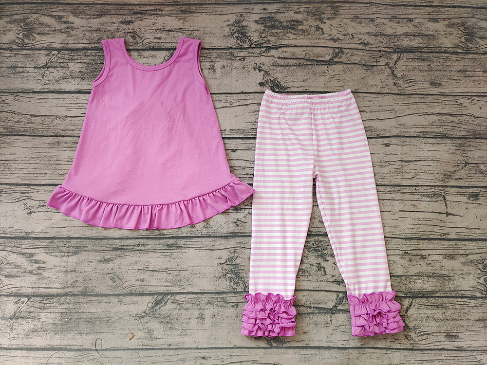 Baby Girls Pink Bow Tunic Stripe Icing Legging Pants Clothes Sets