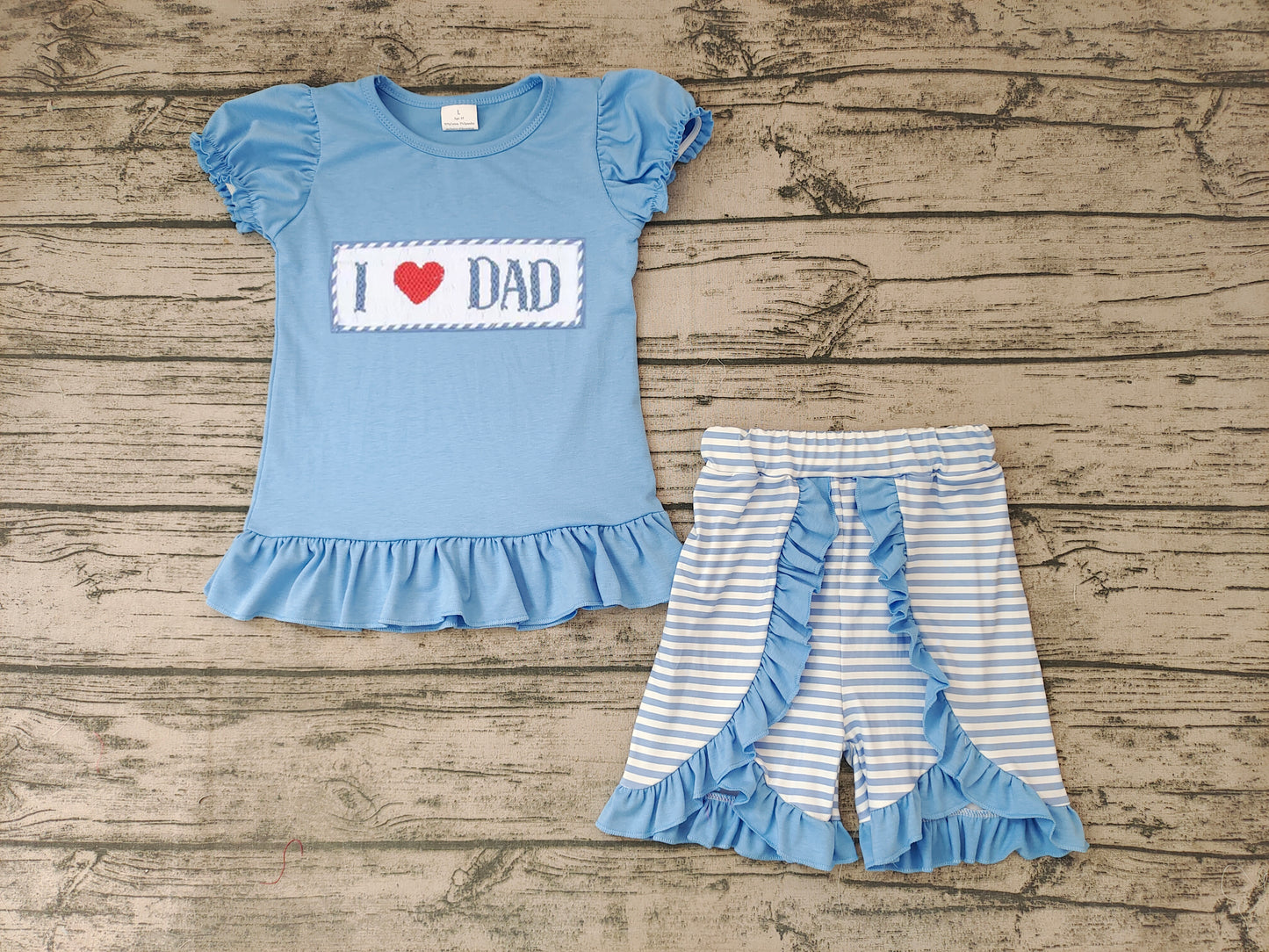 Baby Girls I love Dad Summer Shorts Clothes Sets