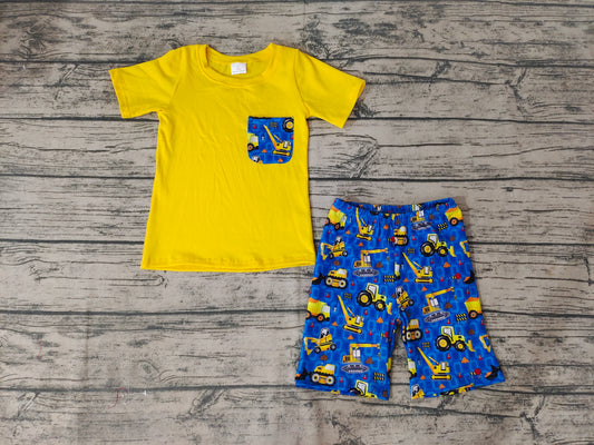 Baby Boys Summer Tractor Pockets Shorts Sets