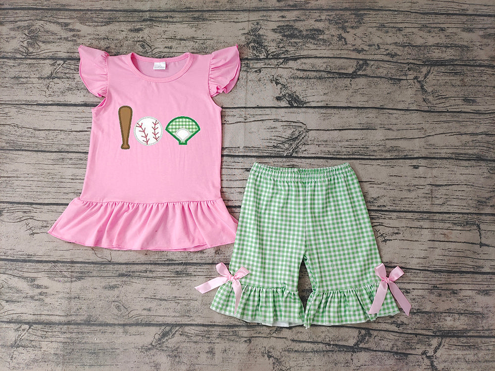 Baby Girls Baseball Summer Shorts Sets