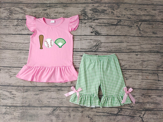 Baby Girls Baseball Summer Shorts Sets