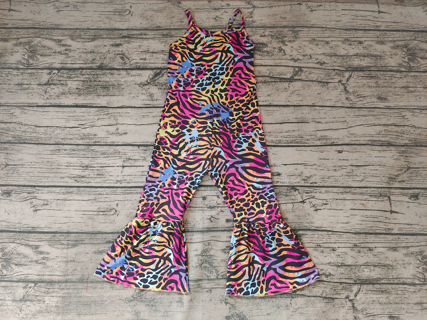 Baby Girls Leopard Zebra Strap Jumpsuits