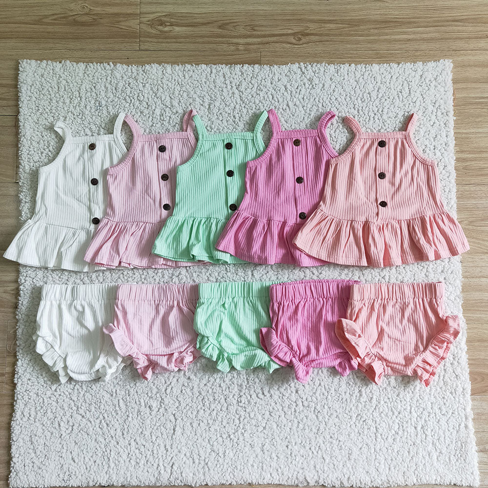 Baby girls cotton ribbed bummie sets(headband please choose if you need)