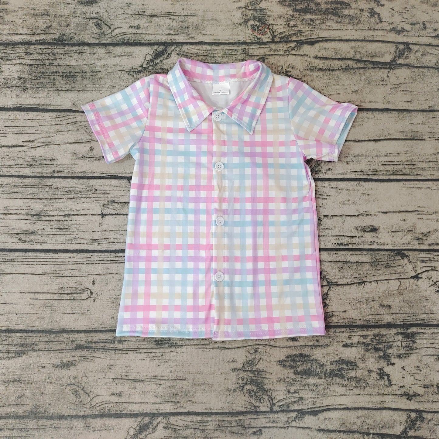 Baby Boys Plaid Spring Short Sleeve Shirts Tops