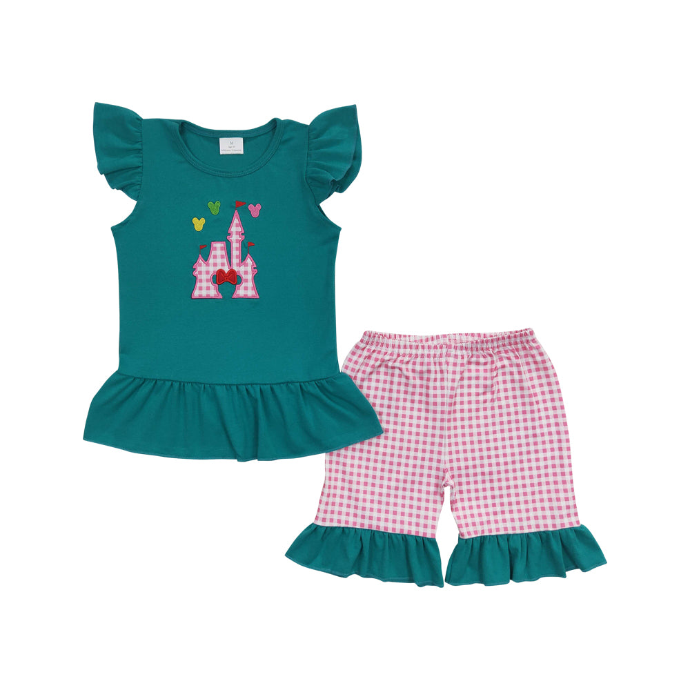 Baby Girls Castle Ruffle shorts sets