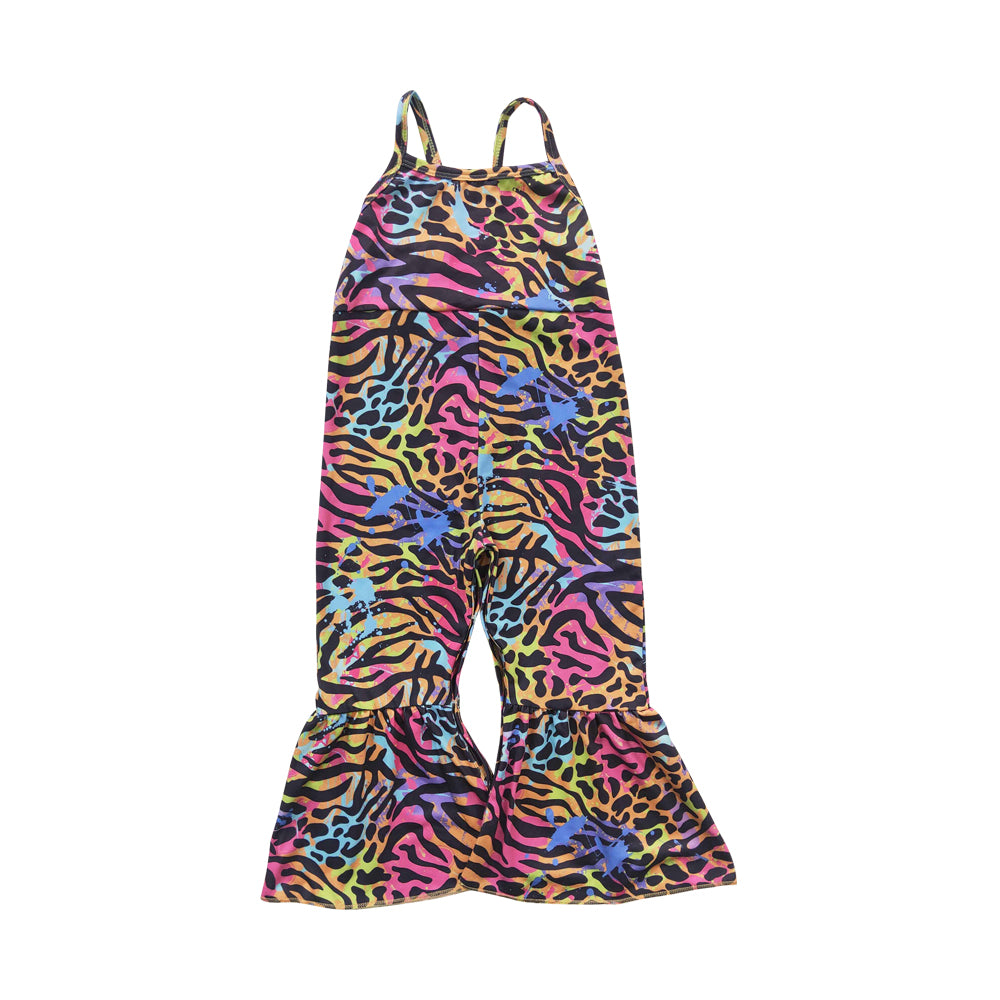 Baby Girls Leopard Zebra Strap Jumpsuits