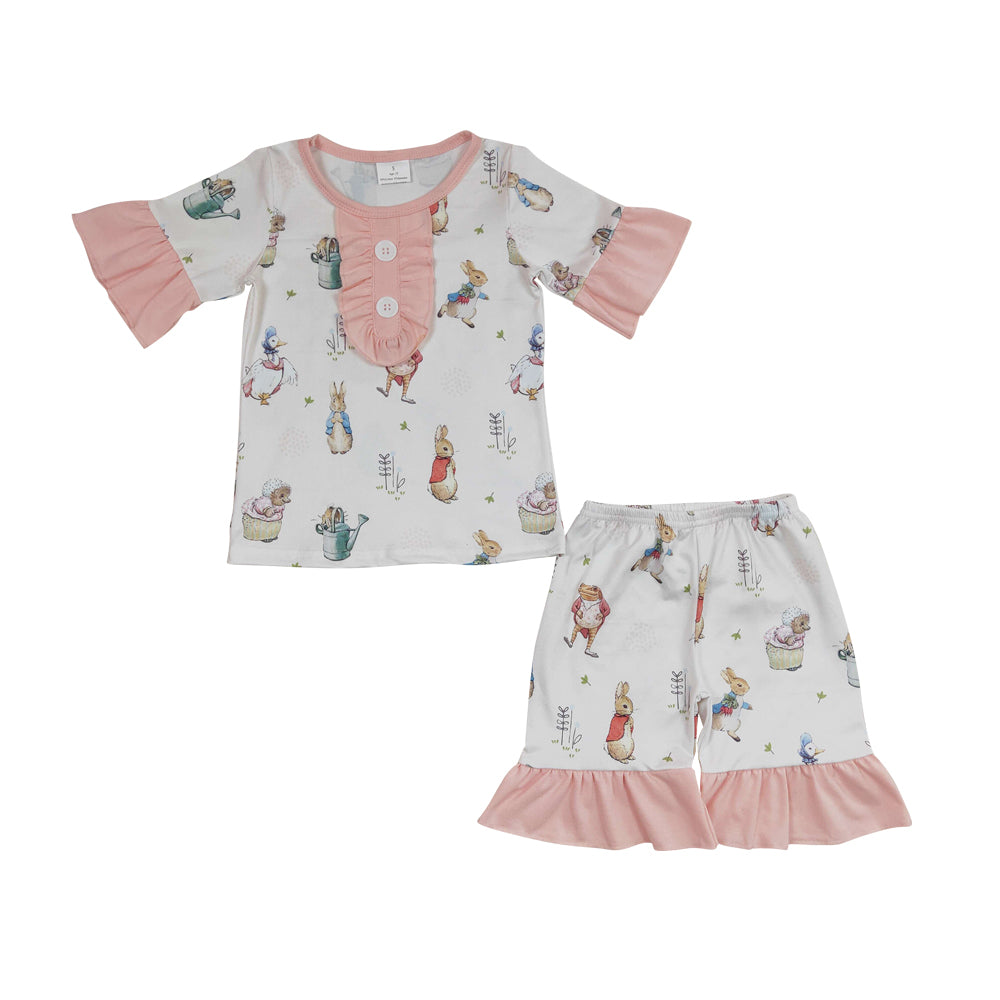 Baby Girls Easter Rabbit Shorts Sets Pajamas