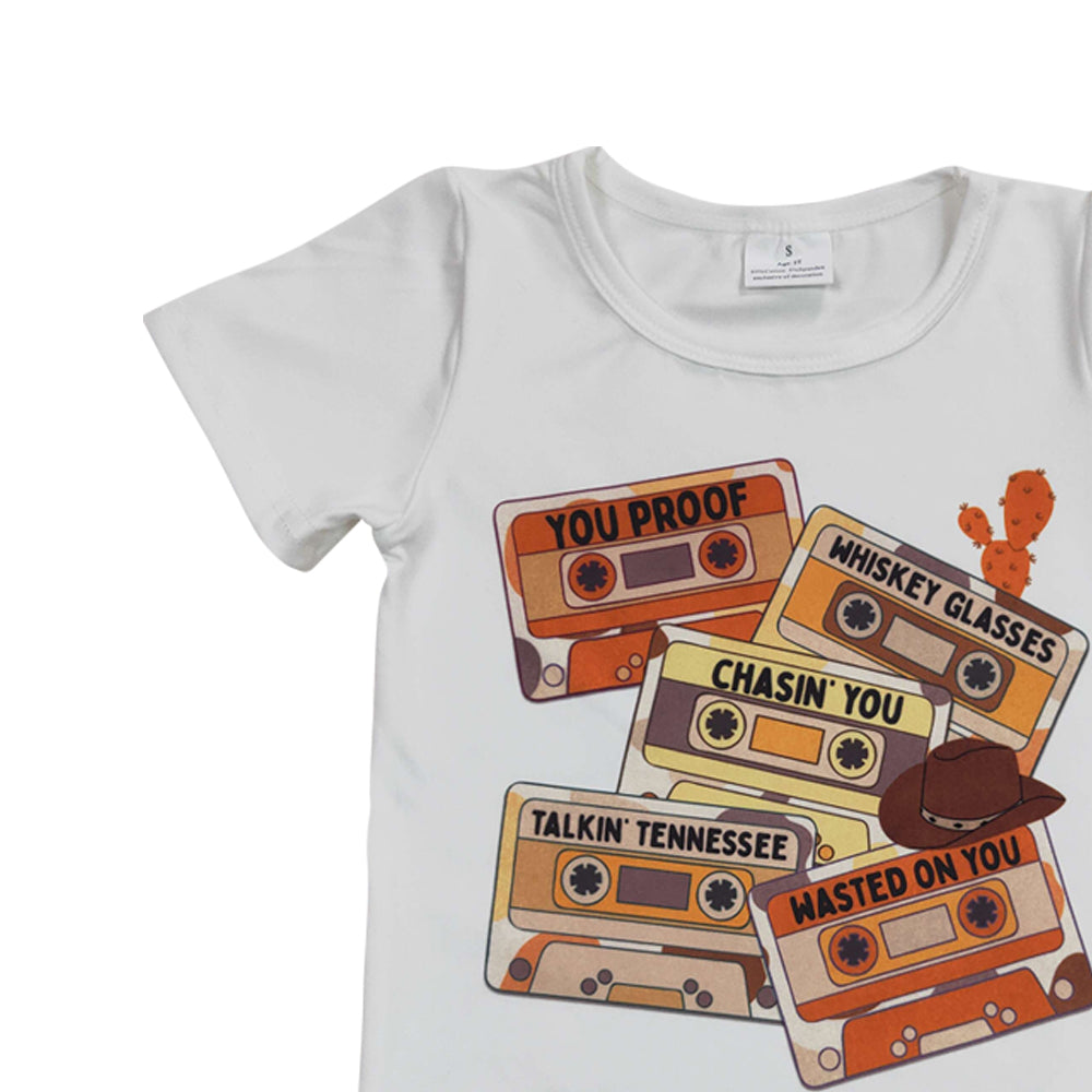 Baby Girls Rodeo Tape Western Tee Shirts Tops